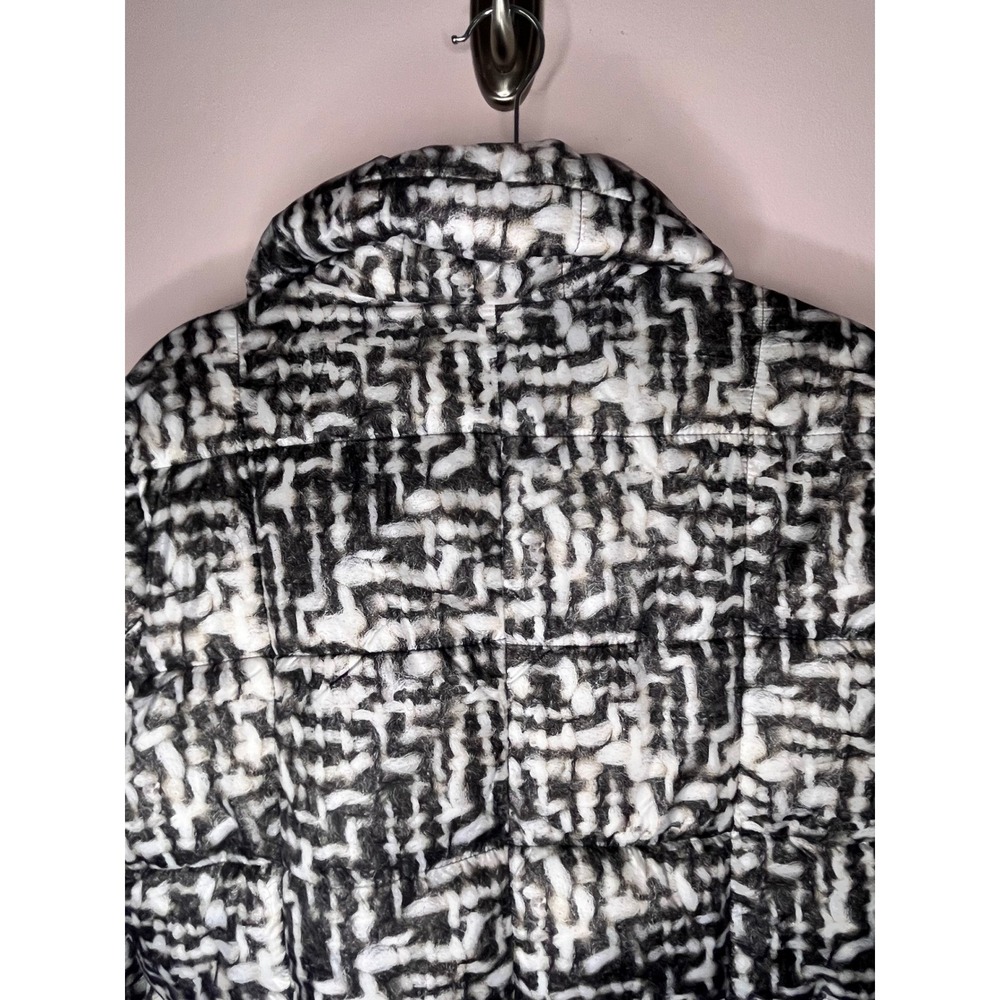 Kenneth Cole New York Women's Coat Black White Abstract Print Puffer Zip Size L - Picture 11 of 16